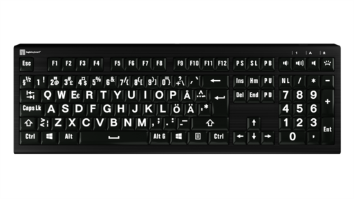 XLPrint ASTRA 2 PC vit på svart bakgrundsbelyst