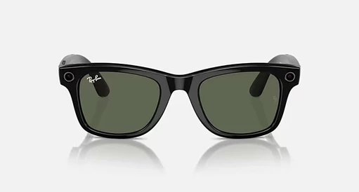 Ray-Ban Meta Wayfarer 50 - blank svart/g-15 grön