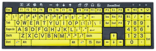 ZoomText Logic Tangentbord svart på gul