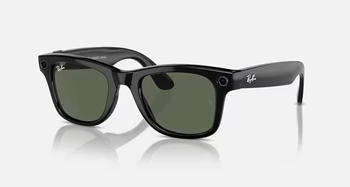 Ray-Ban Meta Wayfarer 50 - blank svart/g-15 grön